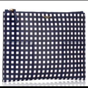 Tory Burch Block T plaid pouch / matching shoes size 9.5